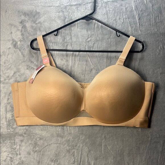 NWT New Cacique Tan Lightly Lined Multi Way Strapless Underwire Bra Size 48DD - Picture 1 of 8